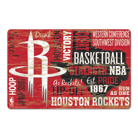 Houston Rockets Sign 11x17 Wood Wordage-0