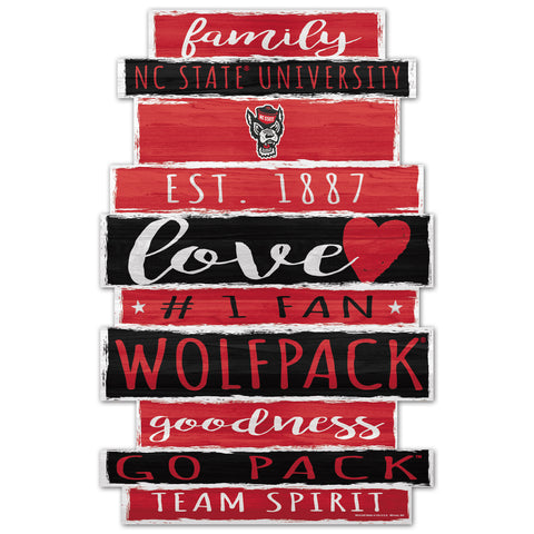 North Carolina State Wolfpack Sign 11x17 Wood Family Word-0
