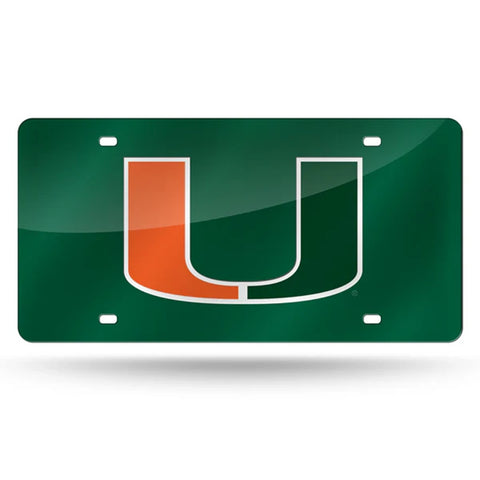 Miami Hurricanes License Plate Laser Cut Green-0