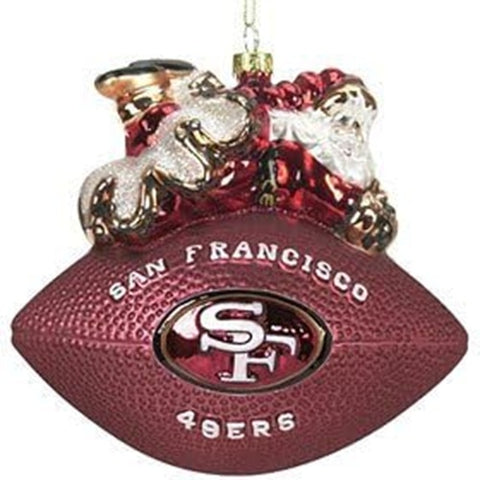 San Francisco 49ers Ornament 5 1/2 Inch Peggy Abrams Glass Football-0