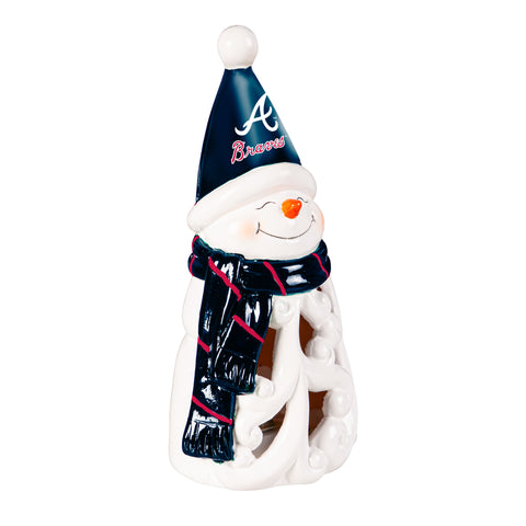 Atlanta Braves Statue 8 Inch LED Snowman-0