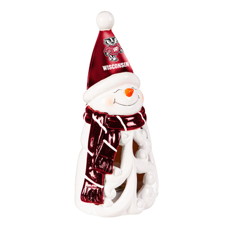 Wisconsin Badgers Statue 8 Inch LED Snowman-0