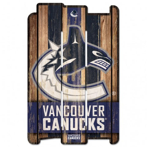 Vancouver Canucks Sign 11x17 Wood Fence Style - Special Order-0