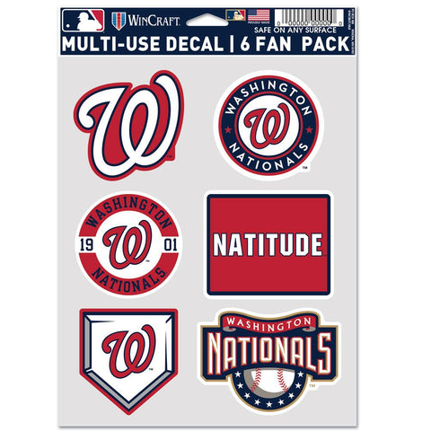 Washington Nationals Decal Multi Use Fan 6 Pack-0