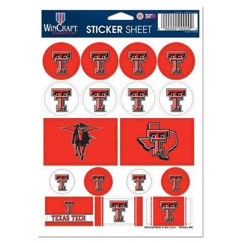 Texas Tech Red Raiders Decal Sheet 5x7 Vinyl-0