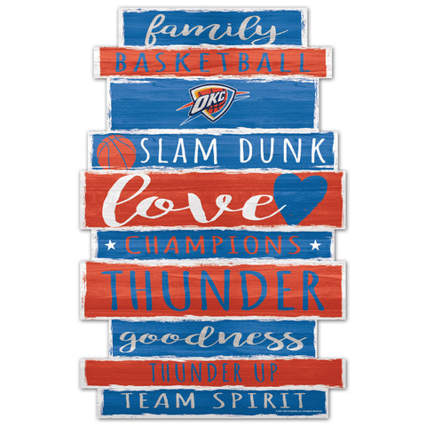 Oklahoma City Thunder Sign 11x17 Wood Family Word-0