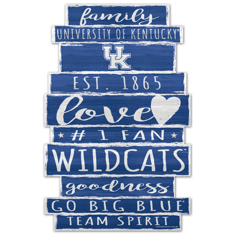 Kentucky Wildcats Sign 11x17 Wood Family Word Design-0