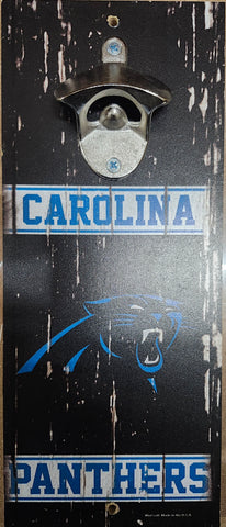 Carolina Panthers Sign Wood 5x11 Bottle Opener Alternate-0