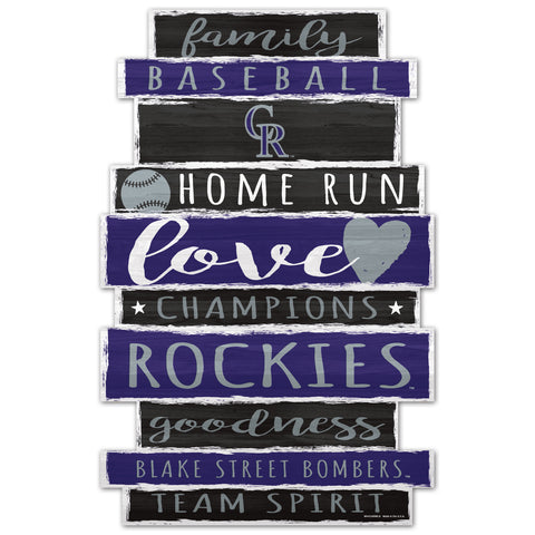 Colorado Rockies Sign 11x17 Wood Family Word-0