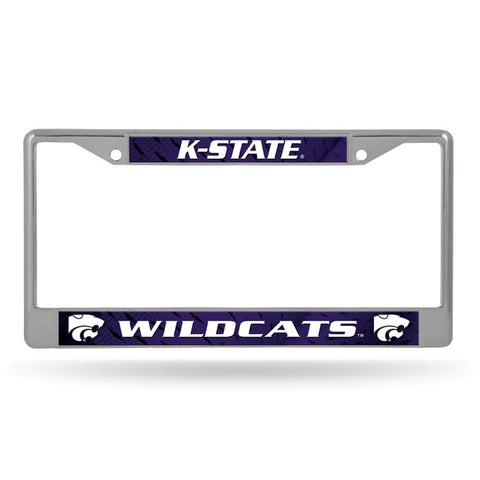 Kansas State Wildcats License Plate Frame Chrome Printed Insert-0