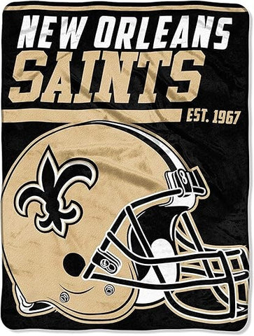 New Orleans Saints Blanket 46x60 Micro Raschel 40 Yard Dash Design Rolled-0