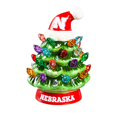 Nebraska Cornhuskers Christmas Tree 4 Inch LED Tabletop-0