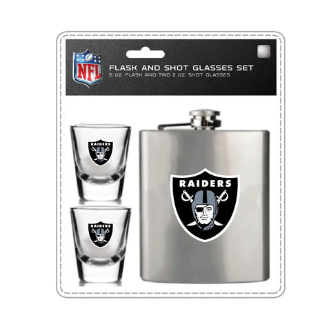 Las Vegas Raiders Flask and Shot Glass Set-0