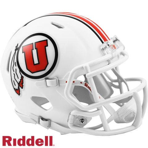 Utah Utes Helmet Riddell Replica Mini Speed Style White-0