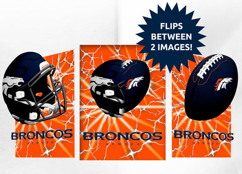 Denver Broncos 3D Art Print 12x16 Lightning Flip-0