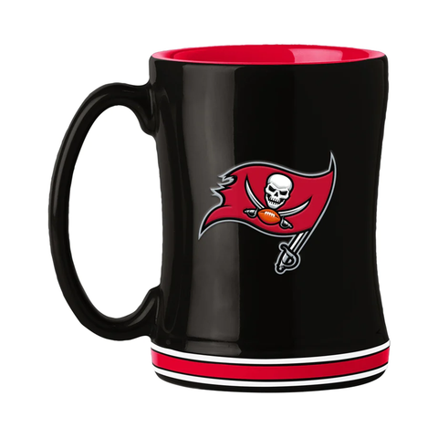 Tampa Bay Buccaneers Coffee Mug 14oz Sculpted Relief Team Color-0