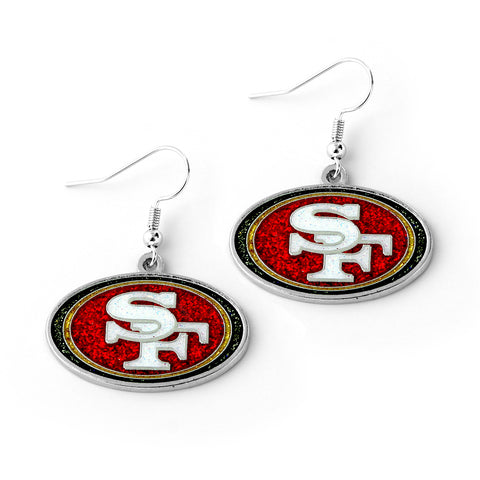 San Francisco 49ers Earrings Glitter Dazzle-0