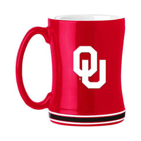 Oklahoma Sooners Coffee Mug 14oz Sculpted Relief Team Color-0