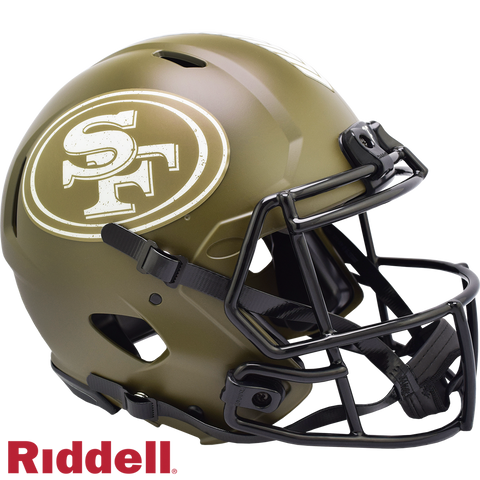 San Francisco 49ers Helmet Riddell Authentic Full Size Speed Style Salute To Service-0