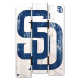 San Diego Padres Sign 11x17 Wood Fence Style White-0