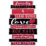 Houston Rockets Sign 11x17 Wood Family Word-0