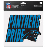 Carolina Panthers Decal 8x8 Perfect Cut Color Slogan-0