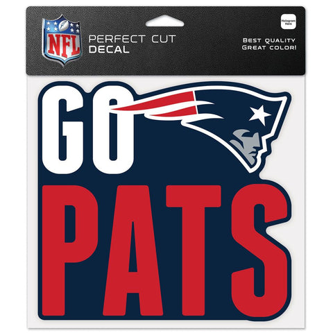 New England Patriots Decal 8x8 Perfect Cut Color Slogan-0