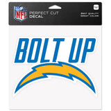 Los Angeles Chargers Decal 8x8 Perfect Cut Color Slogan-0