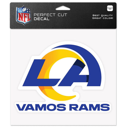 Los Angeles Rams Decal 8x8 Perfect Cut Color Slogan-0