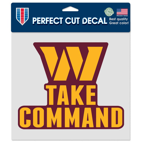 Washington Commanders Decal 8x8 Perfect Cut Color Slogan-0