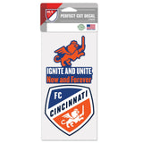 FC Cincinnati Decal 4x4 Perfect Cut Set of 2 Slogan Design Special Order-0