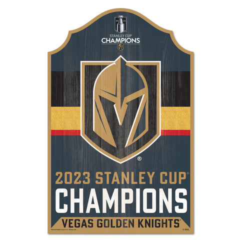 Vegas Golden Knights Sign 11x17 Wood Stanley Cup Champ-0