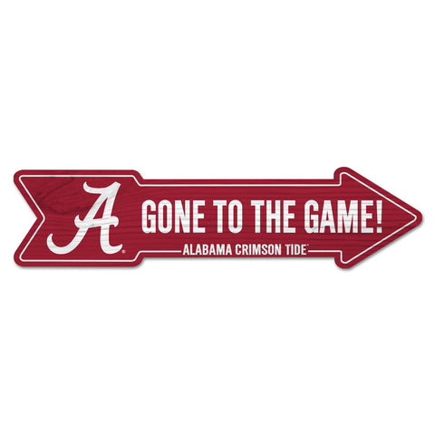Alabama Crimson Tide Sign 6x24 Wood Arrow-0