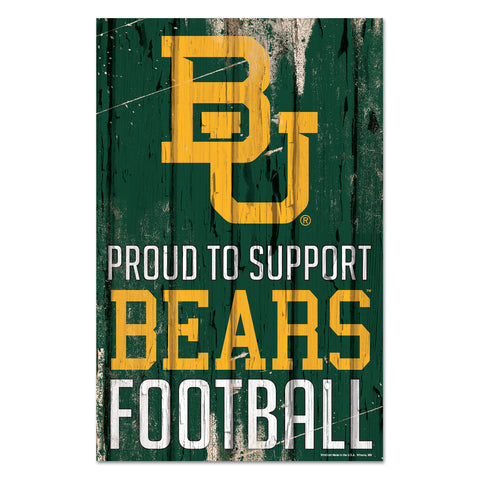 Baylor Bears Sign 11x17 Wood Proud to Support Design-0