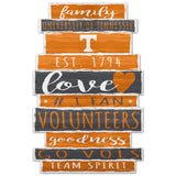 Tennessee Volunteers Sign 11x17 Wood Family Word-0