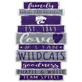 Kansas State Wildcats Sign 11x17 Wood Family Word-0