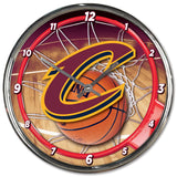 Cleveland Cavaliers Round Chrome Wall Clock-0