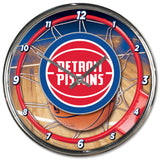 Detroit Pistons Clock Round Wall Style Chrome-0