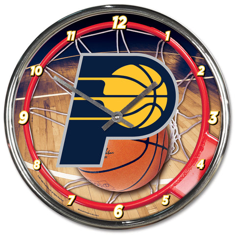 Indiana Pacers Clock Round Wall Style Chrome-0