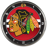 Chicago Blackhawks Round Chrome Wall Clock-0