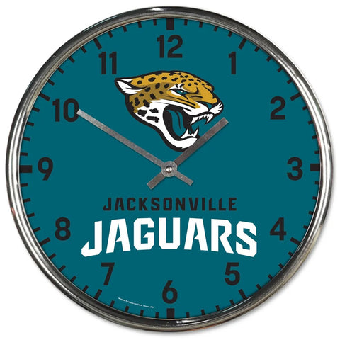 Jacksonville Jaguars Clock Round Wall Style Chrome-0