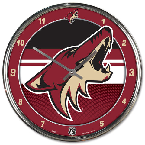 Arizona Coyotes Round Chrome Wall Clock-0