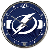 Tampa Bay Lightning Clock Round Wall Style Chrome-0