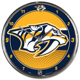 Nashville Predators Clock Round Wall Style Chrome-0