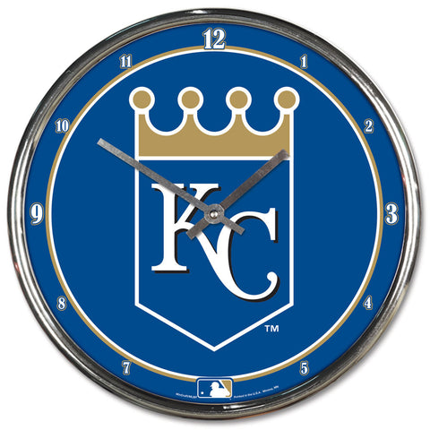 Kansas City Royals Round Chrome Wall Clock-0