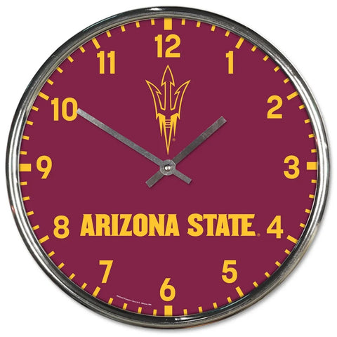 Arizona State Sun Devils Clock Round Wall Style Chrome-0