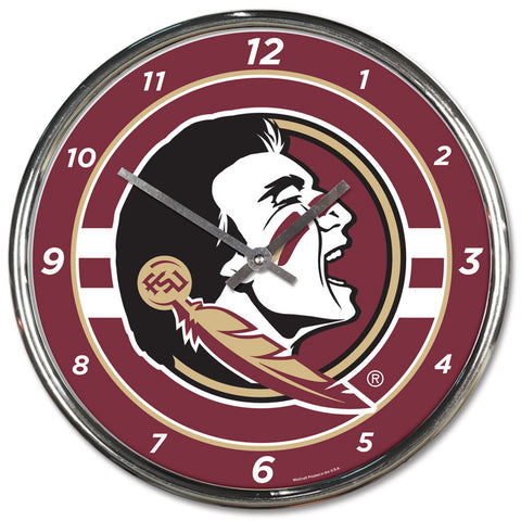 Florida State Seminoles Round Chrome Wall Clock-0