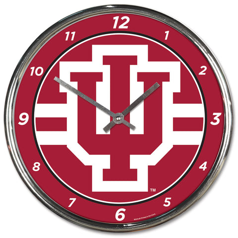 Indiana Hoosiers Round Chrome Wall Clock Periodic Restock-0