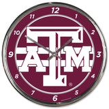 Texas A&M Aggies Round Chrome Wall Clock-0