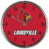 Louisville Cardinals Clock Round Wall Style Chrome Periodic Restock-0